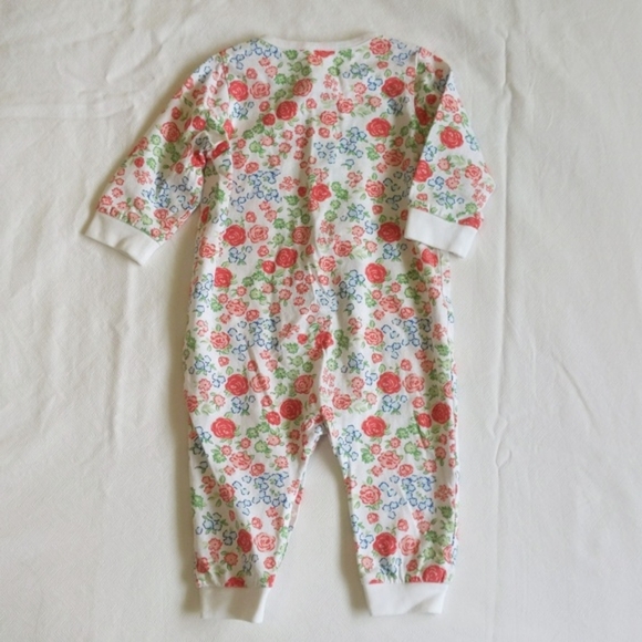 H&M floral cotton snap footless sleeper jumpsuit pajamas 4-6 months baby girl - Picture 6 of 6